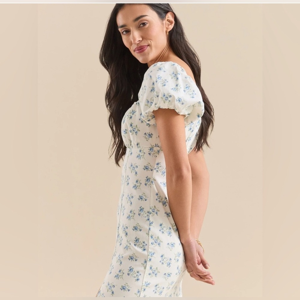 Altar’d State Giselle Floral Puff Sleeve Mini Dress | Size Large | NWOT - Picture 2 of 4